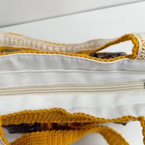 Sac carré à bandoulière marron pour femme, fait main, créatif, avec motif chaton de dessin animé, fermeture éclair, broderie, deux poignées portables, tendance - Product Image 4