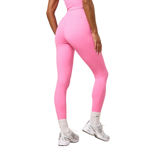 Women's Casual High Waisted Pink Breathable Gym <b>Leggings</b> <b>Seamless</b> Stretch Yoga Workout Running Fitness Training Compression - Product Image 2