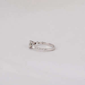 Round Cut Lab Grown Diamond Vintage Engagement Ring in 18KT <b>Solid</b> White Gold Plated Stylish Classic Old Vintage Women Gift Ring - Product Image 3