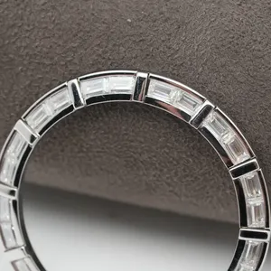 Lunette de montre en diamant moissanite segmentée, claire, glacée, luxe, acier inoxydable, lunette de remplacement personnalisée pour la personnalisation de montre - Product Image 6
