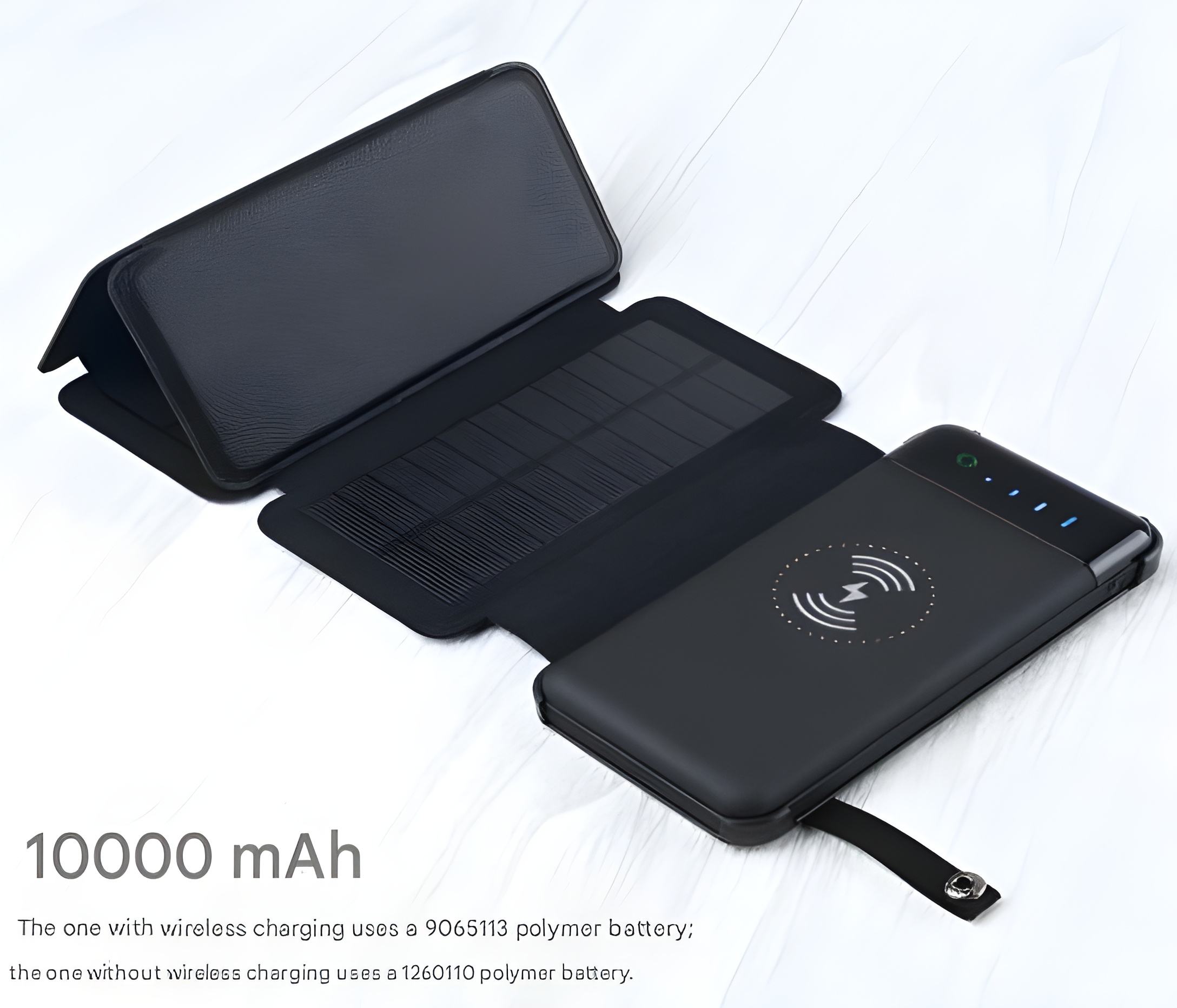 10000mAh Slim Mini Solar Power Bank Compact Square Design