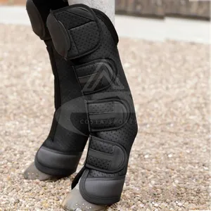 Wholesale Rates Horse Travelling Boots Horse Mesh Material Boots With Leather Straps Horse Travelling Boots