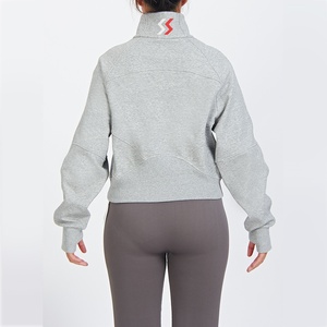 เสื้อสเวตเชิ้ตแขนยาวแบบมีซิปครึ่งตัวสำหรับผู้หญิง แฟชั่นฤดูใบไม้ร่วง ทรงโอเวอร์ไซส์ สไตล์ควีน ชุดเสื้อผ้า เสื้อสเวตเชิ้ตมีซิปครึ่งตัว - Product Image 4