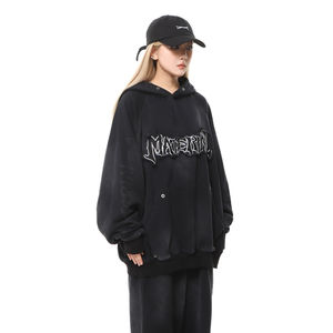 Otoño Invierno Hombres de alta calidad Heavy Hoodie Wasteland Style American Washed Solid Pattern Digital Plain Dyed Techniques - Product Image 4