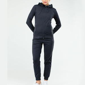 Nuevo chándal de entrenamiento de moda para mujer, conjunto de pantalones de dos piezas, pantalones superiores con cremallera estampada y cuello levantado, traje de 2 piezas - Product Image 1