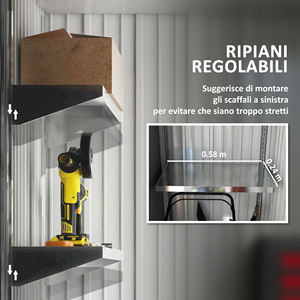 Outsunny Abri de jardin en acier avec porte verrouillable, 161x95x163/181cm, vert - Product Image 5