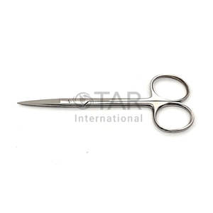Ciseaux de dissection en acier inoxydable Iris 4,5 pouces Pointe fine droite Instruments chirurgicaux médicaux Laboratoire médical Ophtalmique - Product Image 1