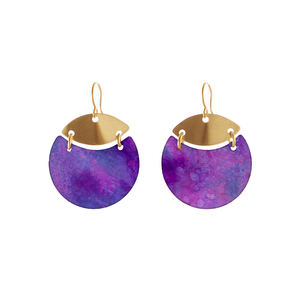 2024 printemps turquoise créoles boucles d'oreilles rustique Boho bijoux turquoise automne géométrique costume boucles d'oreilles violet patine boucles d'oreilles - Product Image 3