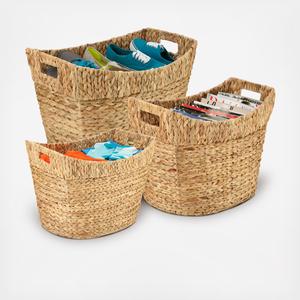 Cesta de regalo de jacinto de agua, cestas de excelente calidad para almacenamiento y organización del hogar - Product Image 5
