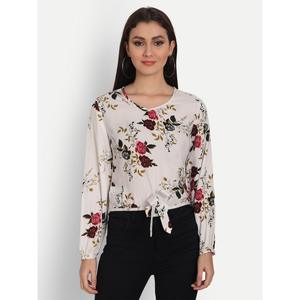 Blusas de Rayón de Manga Larga con Estampado Floral Blanco para Ocio - Product Image 2