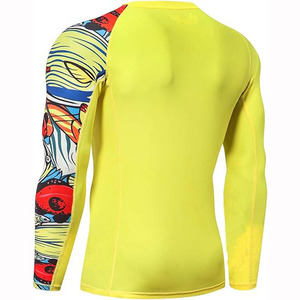 Wholesale Custom Printed Long Sleeve MMA Rash Guard Spandex Heat-Transfer UPF50+ Breathable Quick Dry Anti-Bacterial <b>Compression</b> - Product Image 3