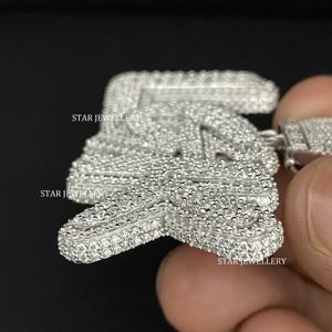 VVS Moissanite Letter Pendant, 925 Sterling Silver Iced Out VVS Moissanite Custom Pendant, Iced out VVS Moissanite Pendant - Product Image 3