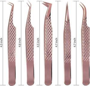 Pinzas de extensión de pestañas de acero inoxidable Premium de grado profesional Punta puntiaguda para agarre óptimo de pestañas - Product Image 5