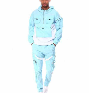 Vêtements d'entraînement Slim Fit deux pièces ensemble survêtement pour hommes haute qualité Cargo Tech polaire unisexe multi-poches hommes Joggers costumes ensemble - Product Image 1