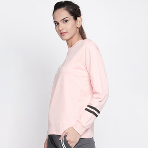Sweat-shirt femme 100% coton de haute qualité longue longueur respirant hiver O cou impression personnalisée Logo avant - Product Image 4