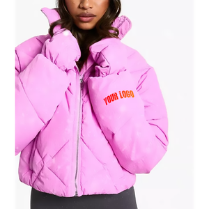 Wholesale Waterproof Nylon Winter Jacket High Quality Breathable Designer Custom Bomber Jacket for Women - Product Image 3