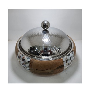 Diseño moderno forma personalizada comida servir olla caliente calidad de lujo de madera y acero inoxidable con el último diseño tapa olla caliente - Product Image 2