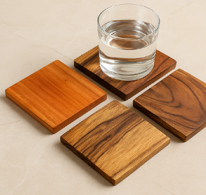 Posavasos de madera pintados a mano con diseño de peces coloridos y soporte único. Perfecto para regalar, disponible a precios mayoristas - Product Image 2