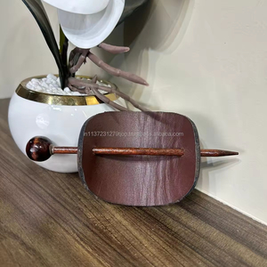 แฮนด์เมดเครื่องมือหนังผม Barrette พร้อมแท่งมือทาสีหนังผม Barrettes หรูหราอุปกรณ์เสริมผมในอัตราขายส่ง - Product Image 4