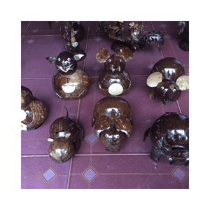 Coconut shell animal decorative art piece, material: polished shell; use: boutique <b>shelf</b> decor; origin: Vietnam artisan - Product Image 4