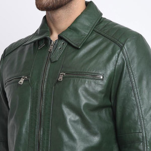 Men's High Street Style <b>Winter</b> <b>Leather</b> <b>Jacket</b> Stand Collar Zipper Closure Front Plain Dyed OEM Service Windproof Eco-Friendly - Product Image 3