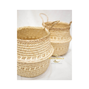 VIETCHOICE - Cestas de Almacenamiento Tejidas de Paja y Hierba Marina, Ecológicas, Clásicas, Multiusos, Vietnam - Product Image 4