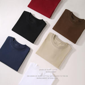 Camiseta de manga corta de algodón pesado 100% de verano con bordado de logotipo personalizado OEM para hombre, ajuste extragrande de varios colores - Product Image 4