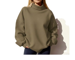 Sudadera Personalizada Informal con Logotipo Bordado en la Parte Delantera, de Felpa Gruesa de 380 g/m², de Poliéster/Algodón, Cuello Alto, para Mujer - Product Image 1