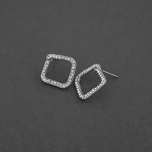 Kriaa Assorted <b>Stud</b> Earrings <b>Silver</b> Plated with White Austrian Stone 1310745 Fashion Accessory - Product Image 1
