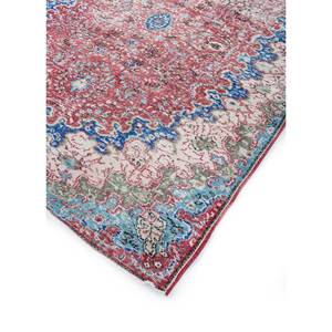 Tapis en laine noué à la main de grande taille, motif médaillon rouge et orange, pour salon, couloir rectangulaire - Pae-2259 - Product Image 2