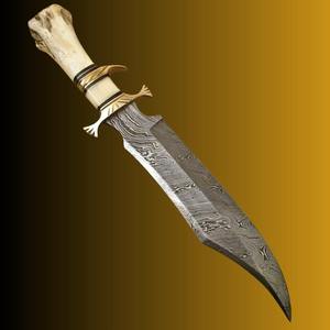 Cuchillo de Caza de Supervivencia de Acero de Damasco con Hueso de Camello - Product Image 2