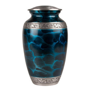 Hand Curved Decorative Funeral Cremation Urns Enamel Finishing Adult Ashes <b>Memorial</b> <b>Keepsake</b> Metal Cremation Urns At Low Price - Product Image 1