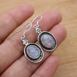 Handmade Classical <b>Earrings</b> 925 <b>Solid</b> <b>Silver</b> Jewelry For Women 925 Sterling <b>Silver</b> moonstone Gemstone Boho Style <b>Earrings</b> Gift - Product Image 3
