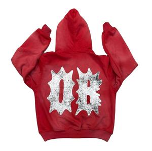 Sweats à capuche personnalisés en molleton polyester/coton délavé à l'acide, coupe régulière, écologiques, séchage rapide et respirants pour hommes - Product Image 2