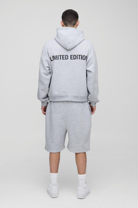 2025 Twin Set Shorts and Hoodie Sets 100% Cotton Puff Printing Logo Oversized Twin Set para hombres - Product Image 3