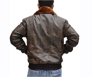 Offre Spéciale hiver nouveau design épais chaud col en fourrure grande taille moto bombardier veste en cuir - Product Image 3