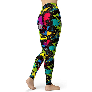 Venta al por mayor de Fitness de cintura alta entrenamiento ropa deportiva pantalones de compresión lisos mujeres Yoga sublimación Leggings - Product Image 4
