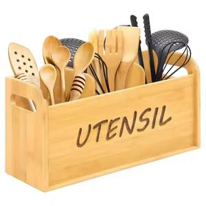 Porta Cubiertos Grande de Madera con Secciones Divididas, Perfecto para Organizar Cubiertos, Servilletas y Accesorios de Comedor - Product Image 6