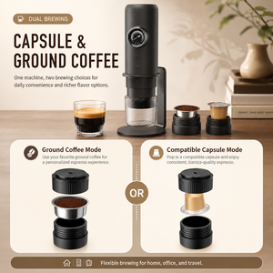 Machine à expresso portable avec manomètre 20 bars, machine à <span class=keywords><strong>café</strong></span> <span class=keywords><strong>rechargeable</strong></span> pour <span class=keywords><strong>café</strong></span> moulu et capsules - Product Image 5