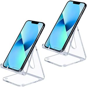 Acrylic Mobile <b>Phone</b> <b>Stand</b> Clear Freestanding Display Holder <b>For</b> Retail Store Department Store Use - Product Image 6