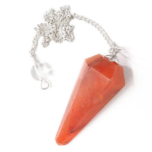 หินอัญมณีทรงกรวยหินโมราแดงสำหรับรักษาลูกตุ้มเรกิ - Product Image 6