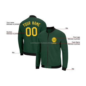 Wool Leather Sleeve <b>Varsity</b> <b>Jacket</b> for Clubs Custom Stand Collar Premium Letterman <b>Jacket</b> with Front Embroidery - Product Image 4