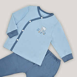 Ensemble bébé ALB06 Motif de dessin animé mignon Manches longues Boutons latéraux Tissu tricoté respirant Bambou Spandex Unisexe - Product Image 1