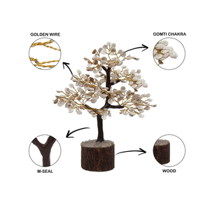 ต้นไม้ชีวิตพลอย gomti จักระต้นไม้100ลูกปัดสำหรับพลอยคริสตัลบอนไซต้นไม้เงินถือเป็นความโชคดีสำหรับการตกแต่งของขวัญ - Product Image 5