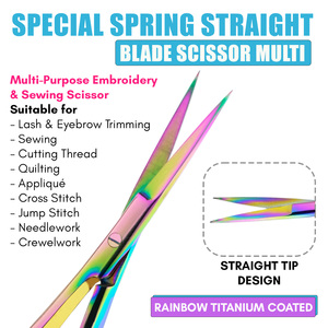 Ciseaux à ressort droits et incurvés ciseaux à cuticules en acier inoxydable ciseaux à broderie de 5 pouces bord fin avec pointe pointue incurvée - Product Image 2