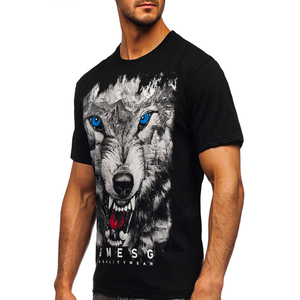Haute qualité poids lourd plaine coupe régulière 100% coton tricoté t-shirt impression numérique personnalisé blanc O cou hommes - Product Image 2