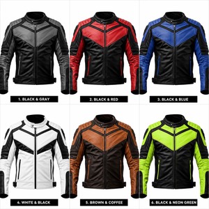 Men Leather Motorcycle <b>Jacket</b> Waterproof Windproof Breathable Zip Up Riding Outerwear Winter Racing <b>Wear</b> - Product Image 1