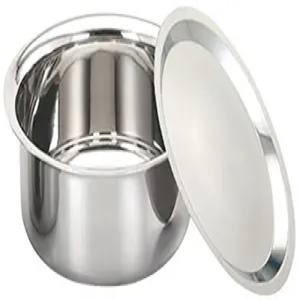 Acero inoxidable Patila Fondo pesado con tapa 3 L/101 FL. Olla de cocina OZ, Bhagona,Bhaguna,Tope,Topia, Olla de caldera de leche de acero Bhagona - Product Image 1