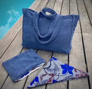 Luxus-Handtuch handtasche mit großer Kapazität Anpassbare Terry-Strand tasche Recycelte Terry-Stoff-Einkaufstasche für Frauen