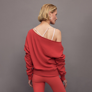 Venta al por mayor acogedora sudadera de mujer de gran tamaño Drop Shoulder Buttery Soft Terry Fabric Fleece Crewneck Streetwear-Para Primavera Invierno - Product Image 3
